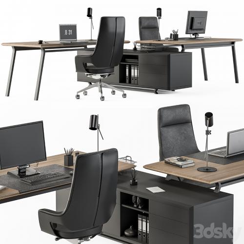 Employee Set Wood and Black - Office Furniture 270