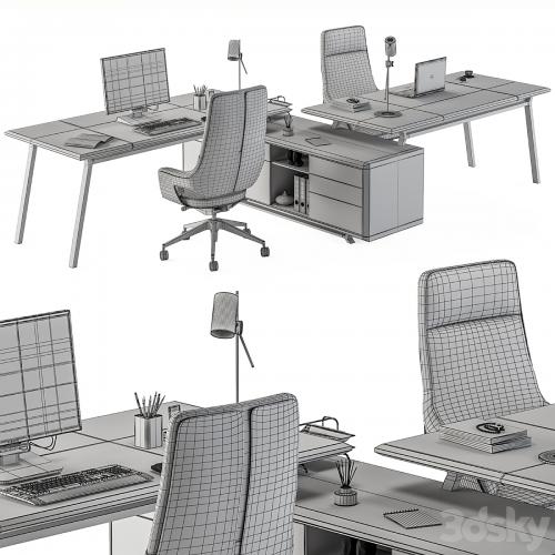 Employee Set Wood and Black - Office Furniture 270