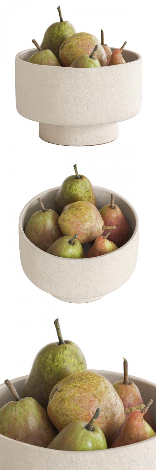 Pears in bowls