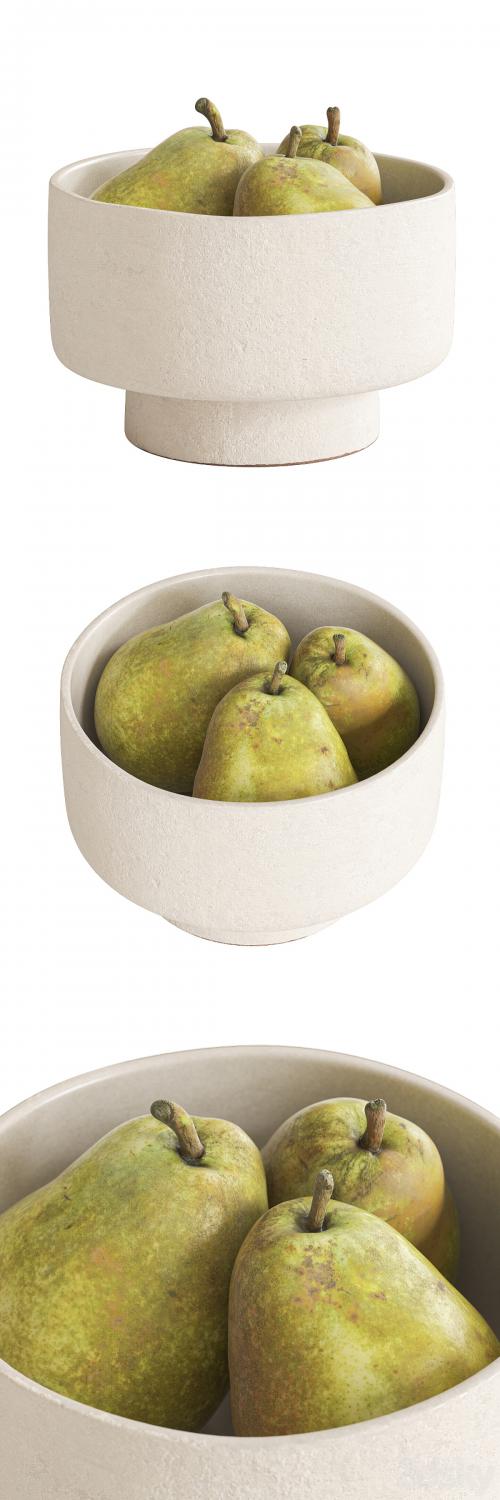 Pears in bowls