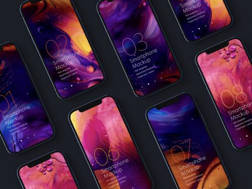 Dark Realistic Smartphone Mockup - 399352562