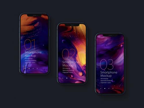 Dark Realistic Smartphone Mockup - 399352697