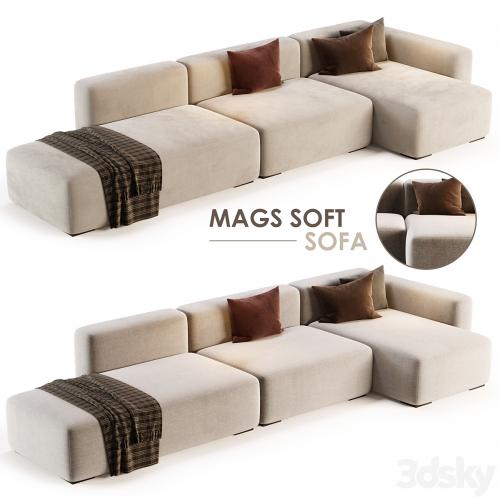 Mags Soft Corner Lounge 3seat Sofa by HAY