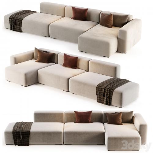 Mags Soft Corner Lounge 3seat Sofa by HAY