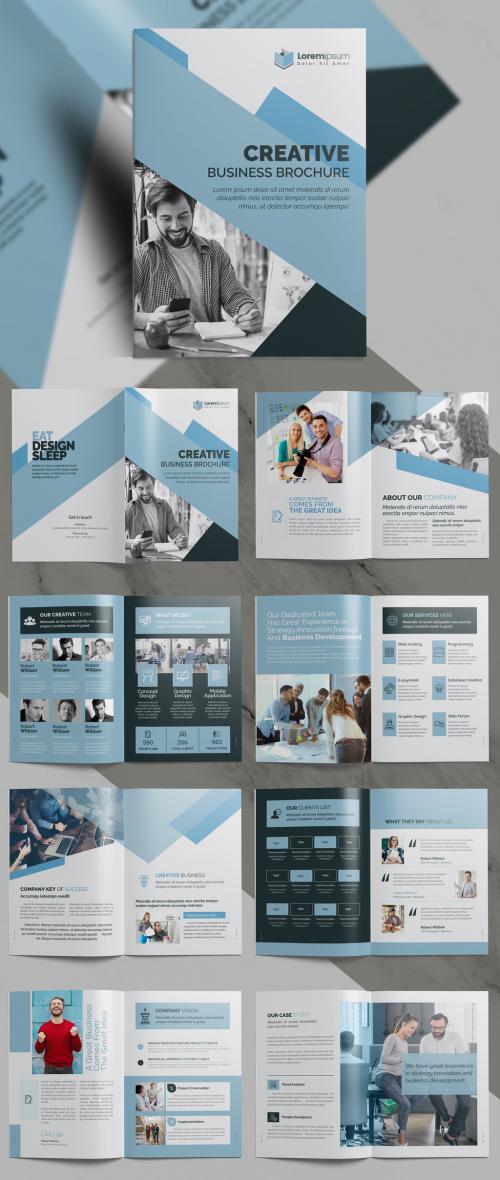 Corporate Business Brochure in Light Blue Layout - 399620075