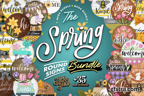 Spring Round Sign Bundle 87846212