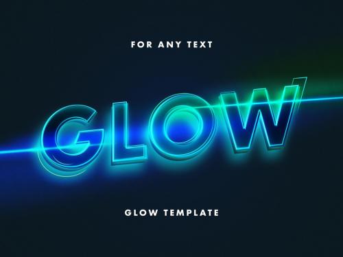 Glowing Outline Text Effect Mockup - 399841214