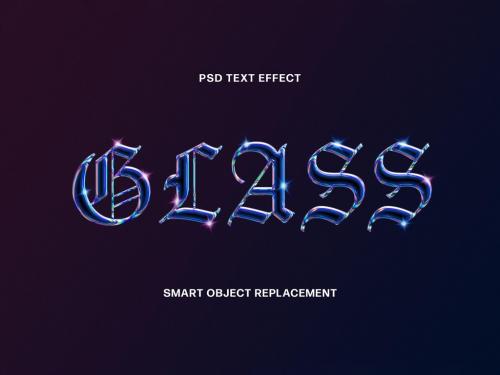 Shiny Glass Text Effect Mockup - 399845034