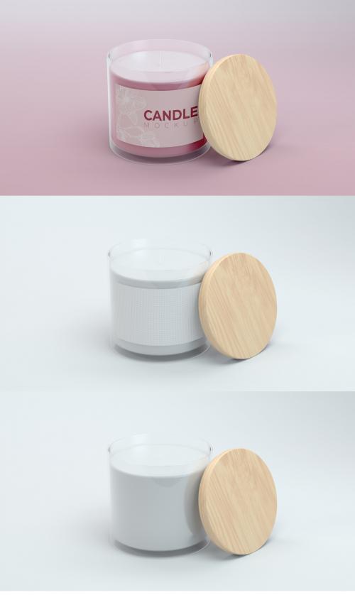 Isolated Candle with Open Cap Mockup - 400051644