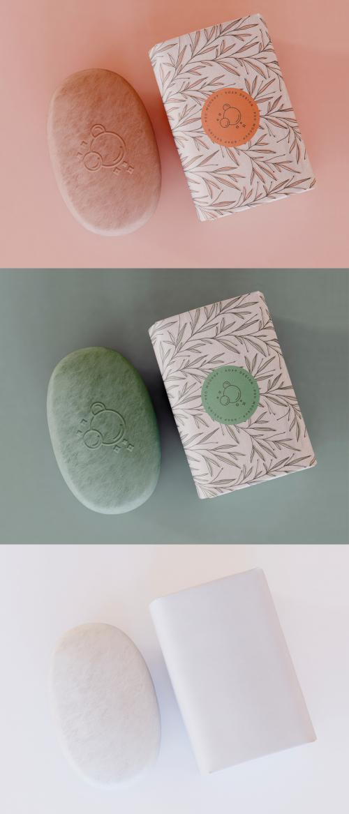 Soap with Paper Package Mockup - 400068060