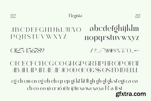 Regista Elegant Ligature Serif Font Typeface U4YXYJ9