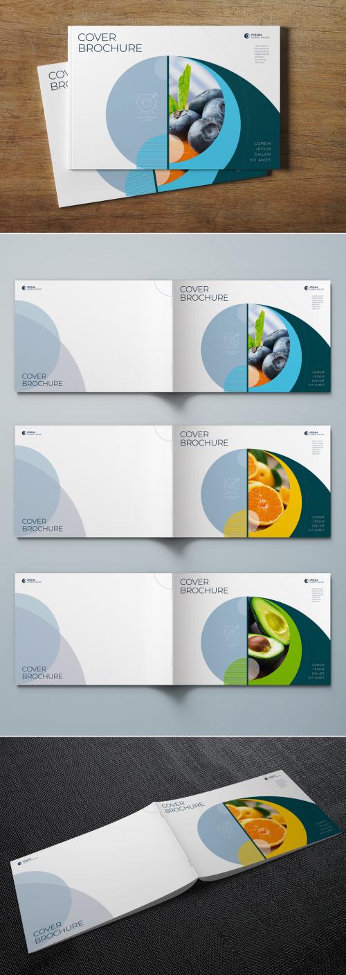 Business Landscape Cover Layout Set with Color Elements - 400274992