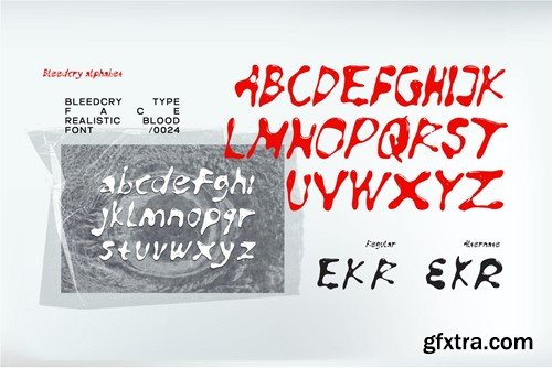 Bleedcry Typeface - Realistic Blood Font 7AWRM4N