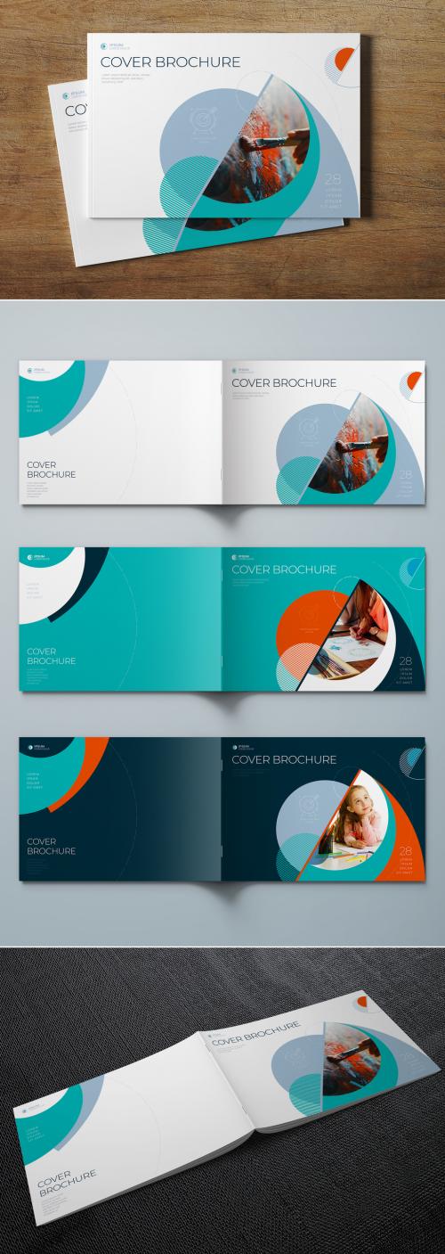 Landscape Cover Layout with Teal and Orange Dynamic Elements - 400275108