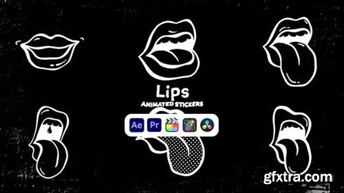 Videohive Lips Animated Stickers 50571501