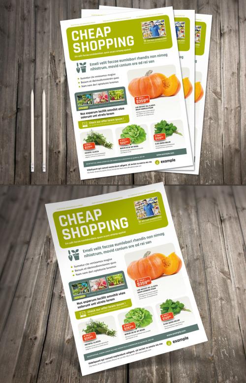 Business Flyer Layout with Green Elements - 400858667