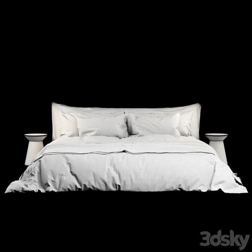 Neutral Colored Cozy Bed with Zara Home Linen Bedding 02