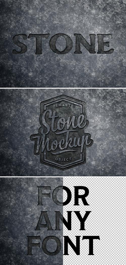 Carved Stone Text Effect Mockup - 401058817