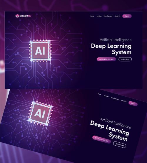 Data Learning Conceptual Website Landing Page - 402350818