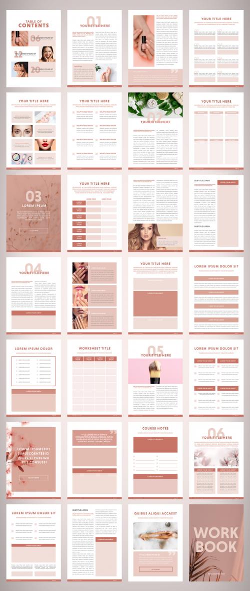 Minimal Peach Color Workbook Layout - 402932971