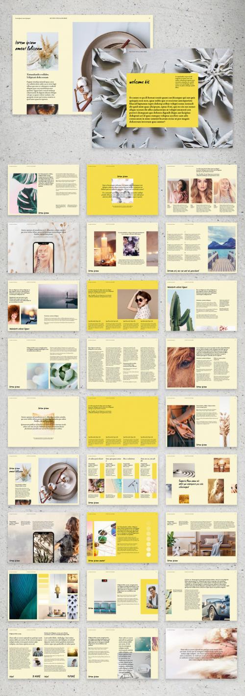 Welcome Kit Layout with Yellow Accents - 402933046