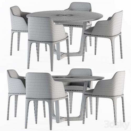 Poliform Dinning-Round Table and Grace Chair