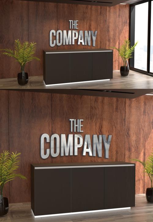 Metal Company Logo on a Reception Mockup - 402938221