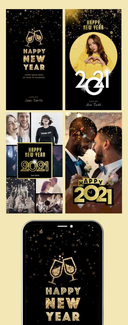 Happy New Year Digital Card Layout Kit - 402938555