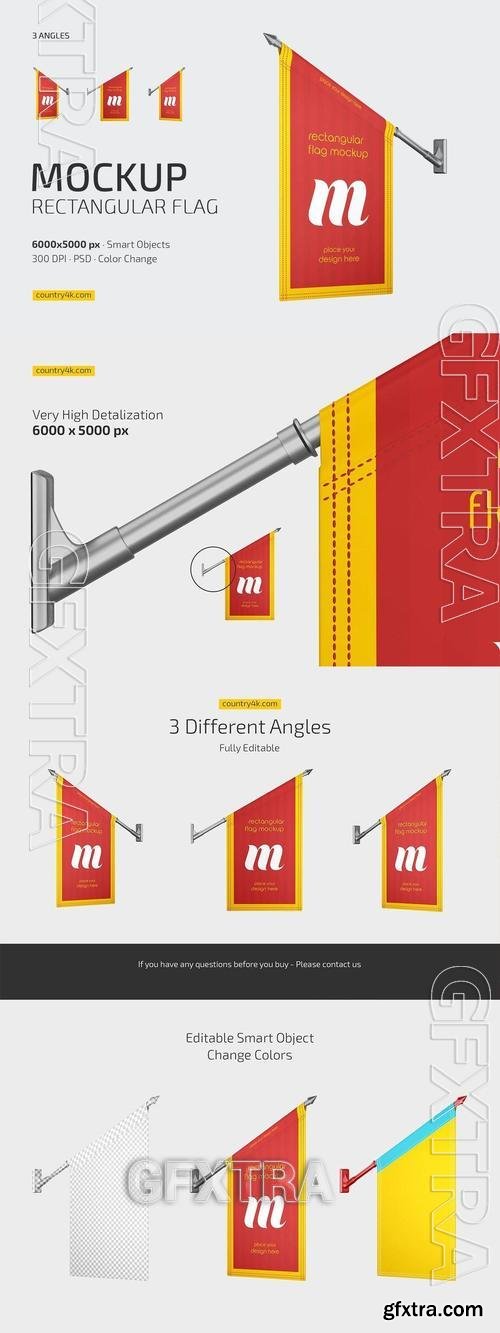 Rectangular Flag Mockup Set QGGB76G