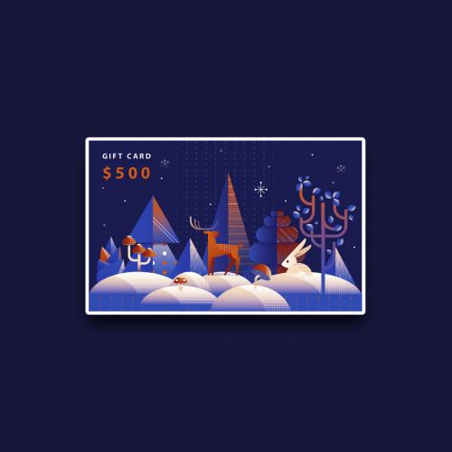 Christmas Gift Card Layout in Art Deco Style - 403103527