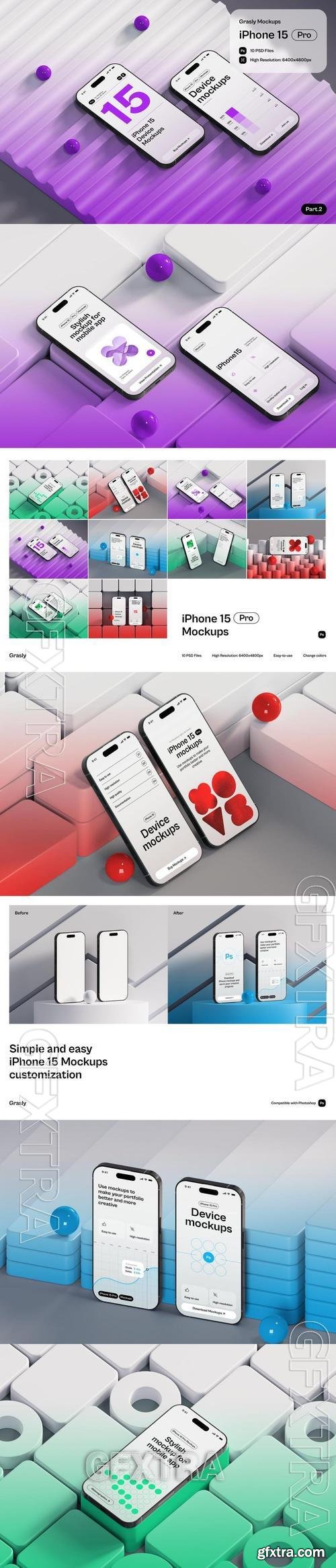 Grasly - iPhone 15 Mockups Part.2 WZDG8VU