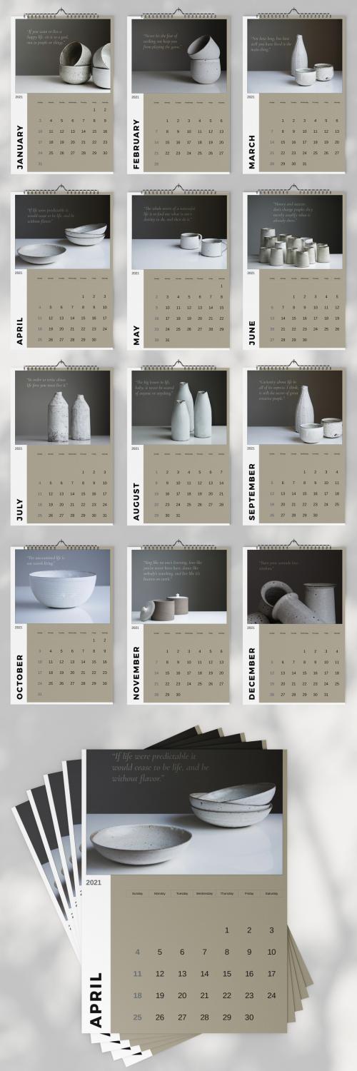 Art 2021 Wall Calendar Layout - 403295389