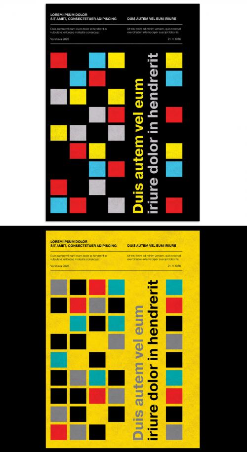 Swiss Style Colorful Geometric Cover Layout - 403300947