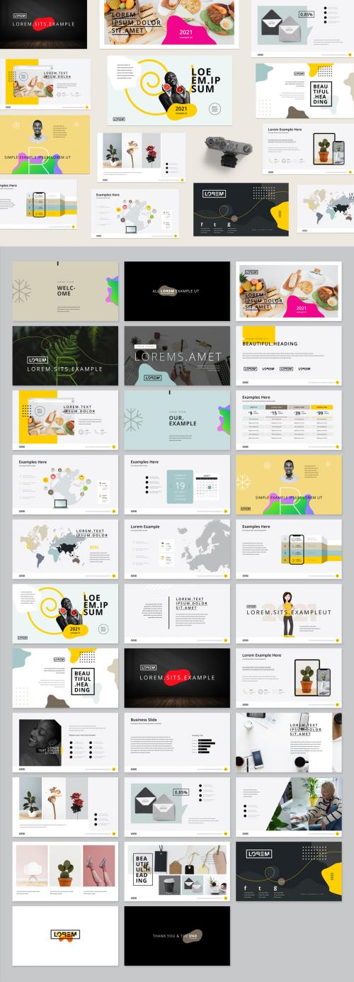 Presentation Layout with Yellow Accents - 403469150