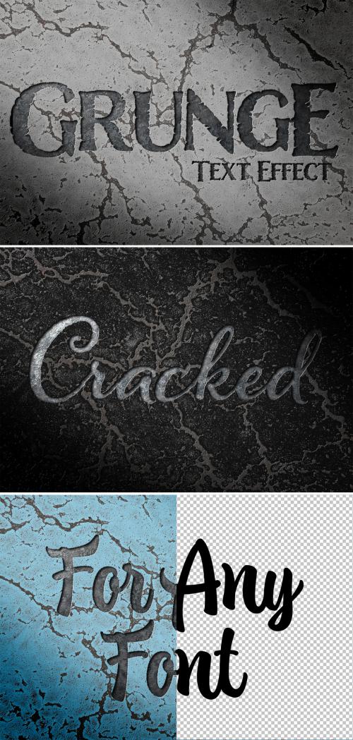 Debossed Text Effect on Cracked Surface Mockup - 403658404