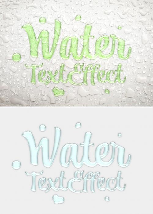 Water Text Effect with Raindrops Mockup - 403658820