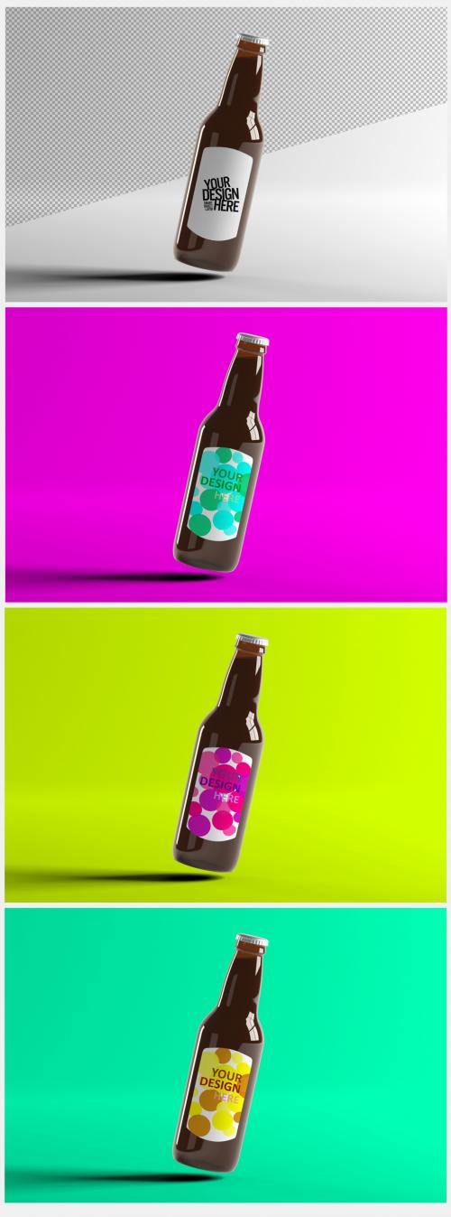 Mock Up of a Glass Beer Bottle - 403669691