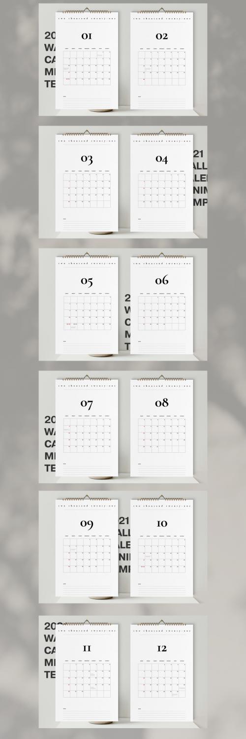 Grid 2021 Wall Calendar Layout - 403836928