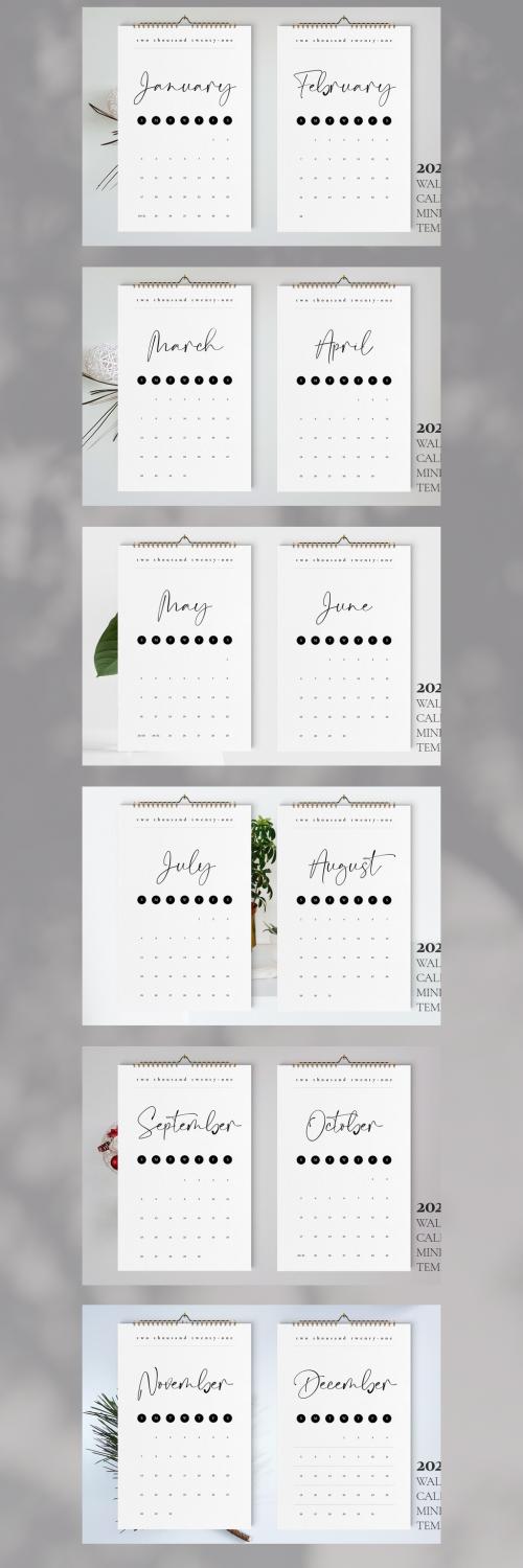 Minimal 2021 Wall Calendar Layout - 403836974