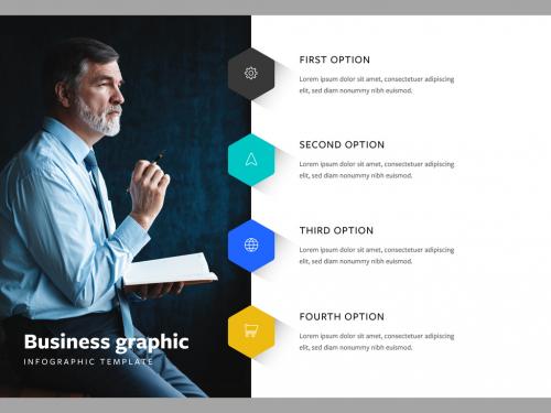 Business Infographic with Hexagon Elements - 403854213