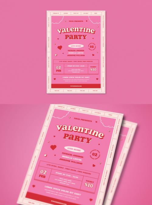 Valentine's Day Party Flyer - 403863125