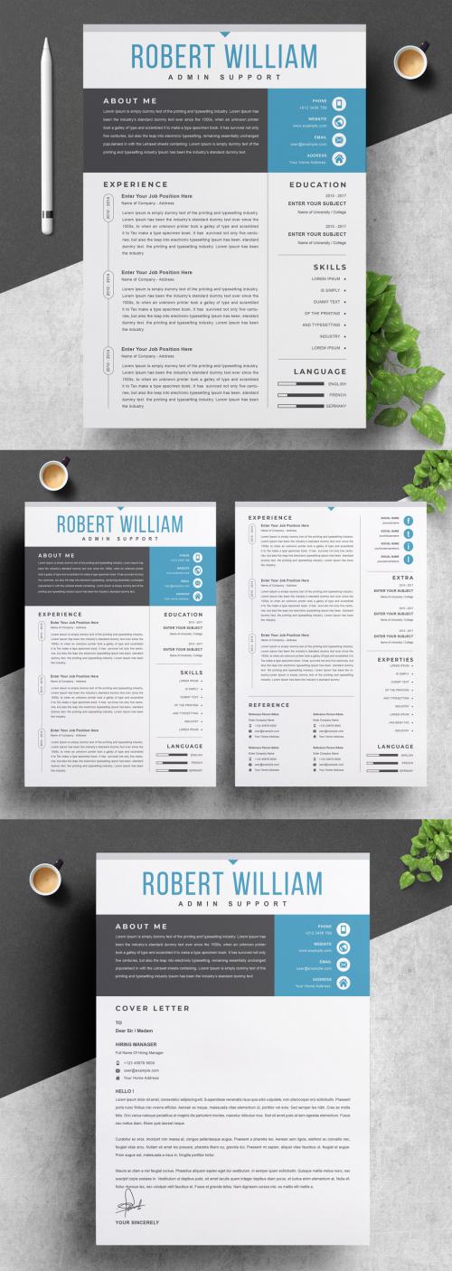 2 Page Resume Template with Cover Letter - 403867237