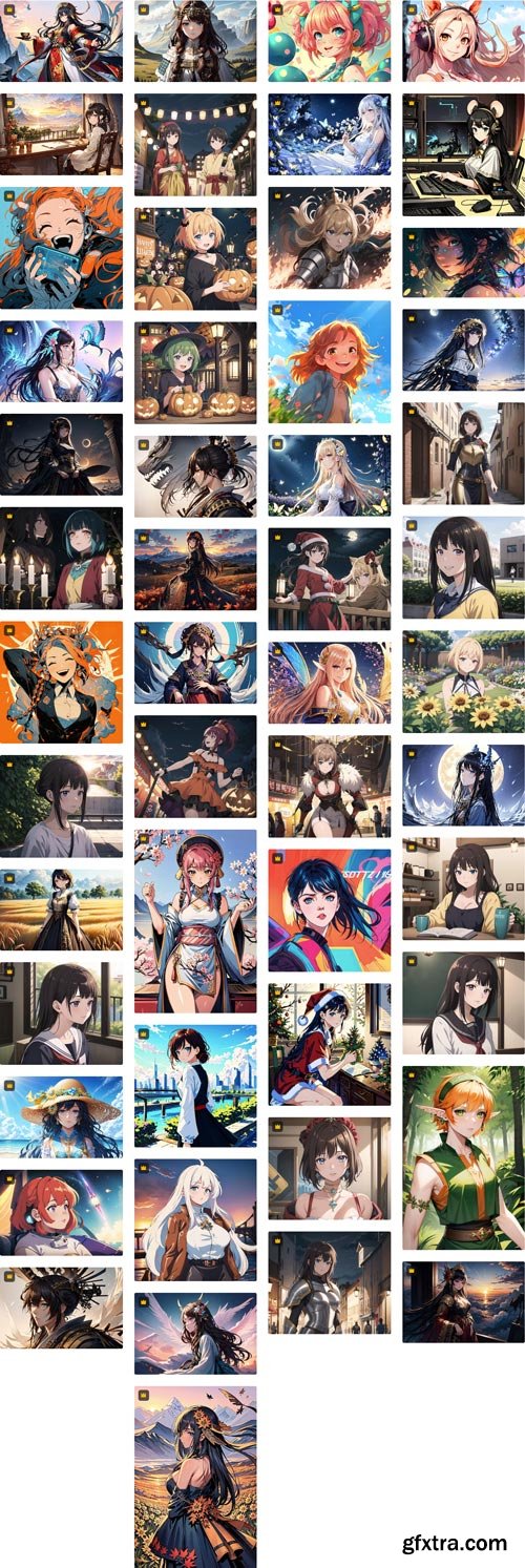 Anime Girl 100xJPG Powerfully AI UHQ