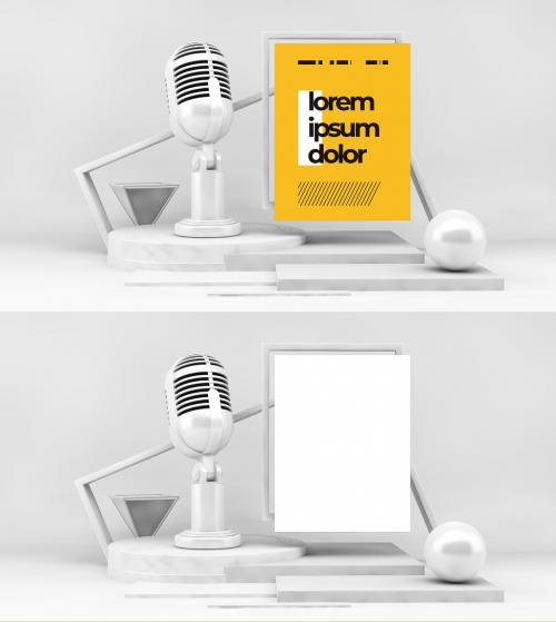 Podcast Concept on a Podium Mockup - 404578731