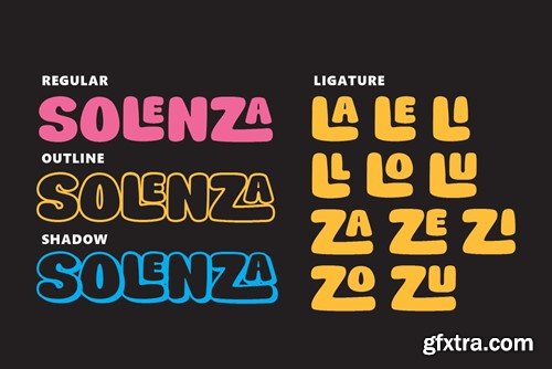 Solenza - Fun Display Font with Ligatures T8K2TGM