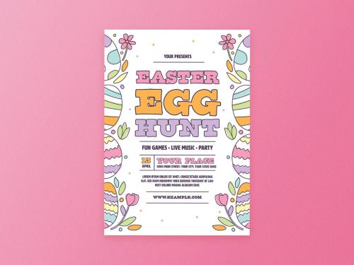Doodle Easter Egg Hunt Flyer Layout - 404582022
