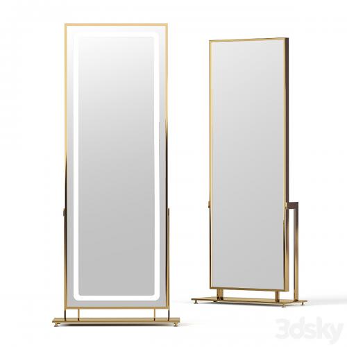 Floor mirror in brass frame LN002F from Apika