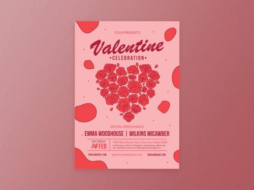 Valentine Celebration Flyer Layout - 404582068