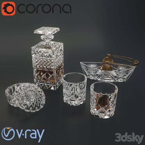 A set of crystal glassware