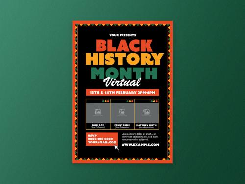 Virtual Black History Month Flyer Layout - 404582087